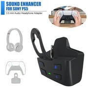 Stereo Headset Audio Adapter for PS5 Controller, EEEkit Sound Enhancer, Audio Mic Headphone Converter Fit for Sony PS5 Controller Support 3.5 mm Audio Jack