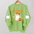 thumbnail image 2 of Kezqiaxn Halloween Women's Sweatshirt Fashion Long Sleeve Loose Casual Crew Neck Sweatshirts Fall Winter Clothes Mint Green L, 2 of 6