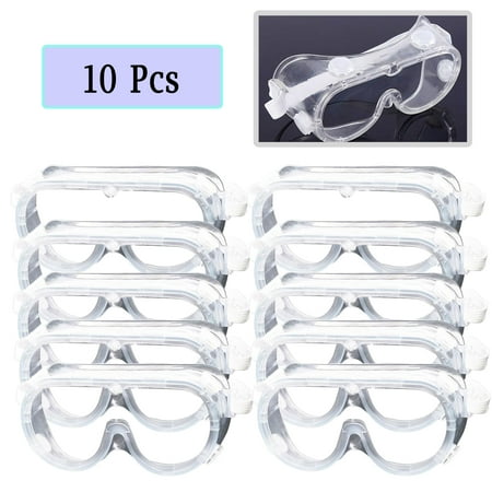 

LELINTA 10 Pcs Anti-fog& Dust Goggles Safety Glasses Adjustable Eyewear For Adults