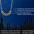 thumbnail image 2 of Gem Stone King Half Circle Curved Bar Moon Fancy Brown Zirconia Necklace for Women | 18K Yellow Gold Plated Silver | 7 Stone Bar Necklace | 0.21 Cttw | Round 2MM | With 18 inch Chain, 2 of 6