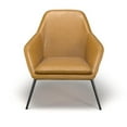 thumbnail image 4 of Pemberly Row Mid-Century Black Powder Coated Metal Frame Lounge Chair in Caramel, 4 of 6