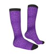 thumbnail image 3 of Balery Glitter Purple Printed Novelty Socks Men's Women's Crew Socks Sports Socks Knee High Socks Cotton Socks Quirky and Cool Socks, 3 of 9