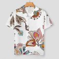 thumbnail image 2 of PRIYAL Pajama Sets for Womens Paisley Vintage Pattern Satin Silk Short Sleeve Shirts And Pants Set, 2 of 6