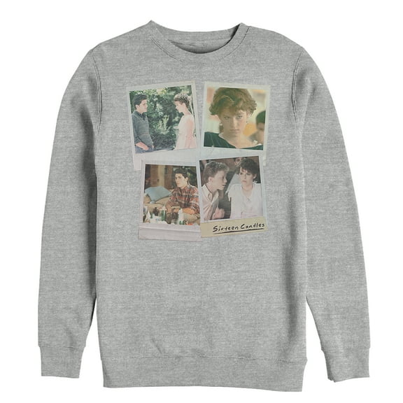 Men's Sixteen Candles Character Polaroids  Sweatshirt Athletic Heather 2X Large