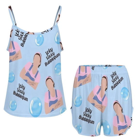 Ms. Rachel Women'S Two-Piece Ice Silk Pajama Set Camisole Top And Shorts 4XL