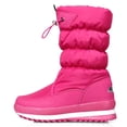 thumbnail image 2 of Botines Antideslizantes para Exteriores Mujer Botas Con Plataforma Forradas Piel Al Hasta Media Pantorrilla (Rosa 38) Rojo, 2 of 8