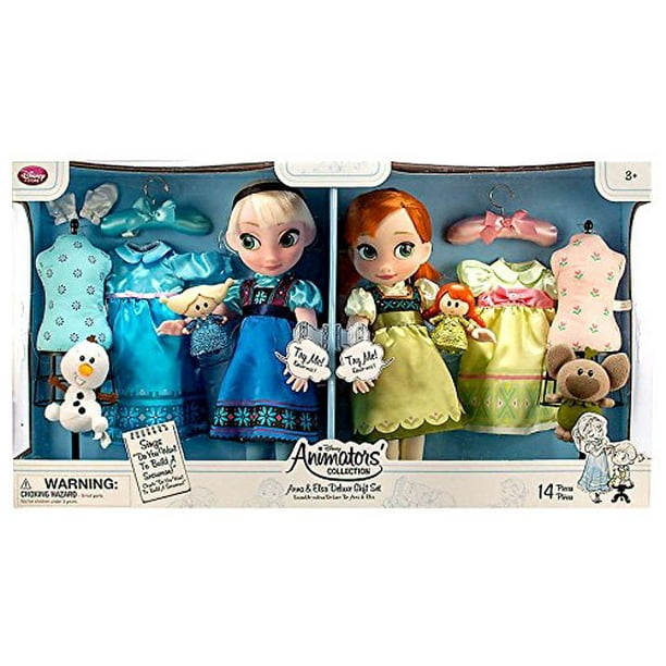 Disney Store Frozen Anna and Elsa Animators Collection Dolls Deluxe 2015 Set - Walmart.com