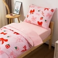thumbnail image 6 of Btargot 4 Piece Bows Toddler Bedding Set Pink Cute Strawberry Comforter Set for Baby Girls Boys, 6 of 11