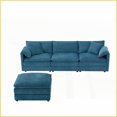 thumbnail image 2 of 103.5” Chenille Modular Sectional Sofa – 4-Seat L-Shaped Cloud Couch with Deep Wide Seats & Movable Ottoman for Living Room, 2 of 13