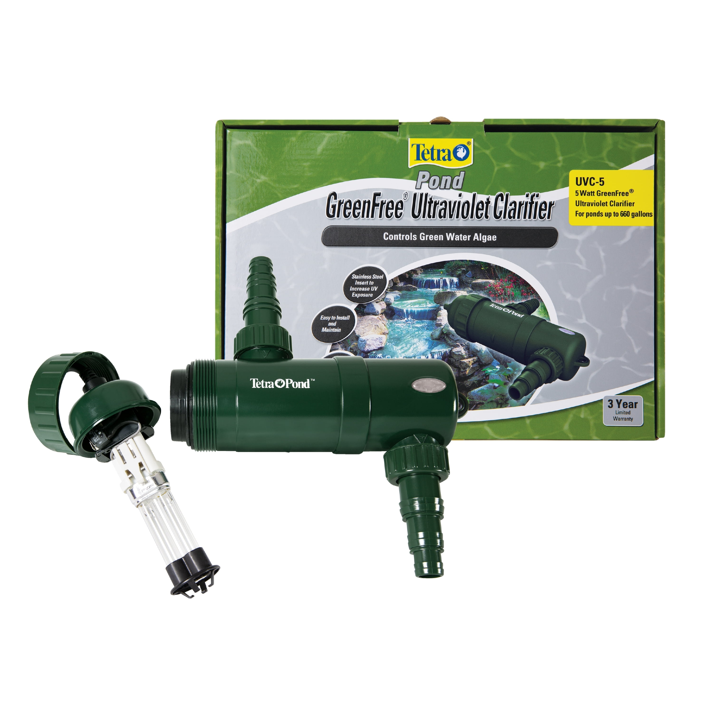Tetra Pond GreenFree UV Clarifier, 5W, 660 Gallons, For Clean and
