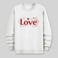 thumbnail image 5 of Mens Sweatshirt Love Heart Printed Fashion Valentines Pullover Tops Loose Fit Casual Holiday Couple Outfits (2XL, White #H), 5 of 6
