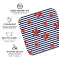 thumbnail image 3 of Yiaed Starfish Navy Blue Stripe Print Leather Coasters for Drinks - Cup Coasters Coffee Table Kitchen Table Bar, Home & Office Gifts Handmade Drink Coasters-Square, 3 of 6