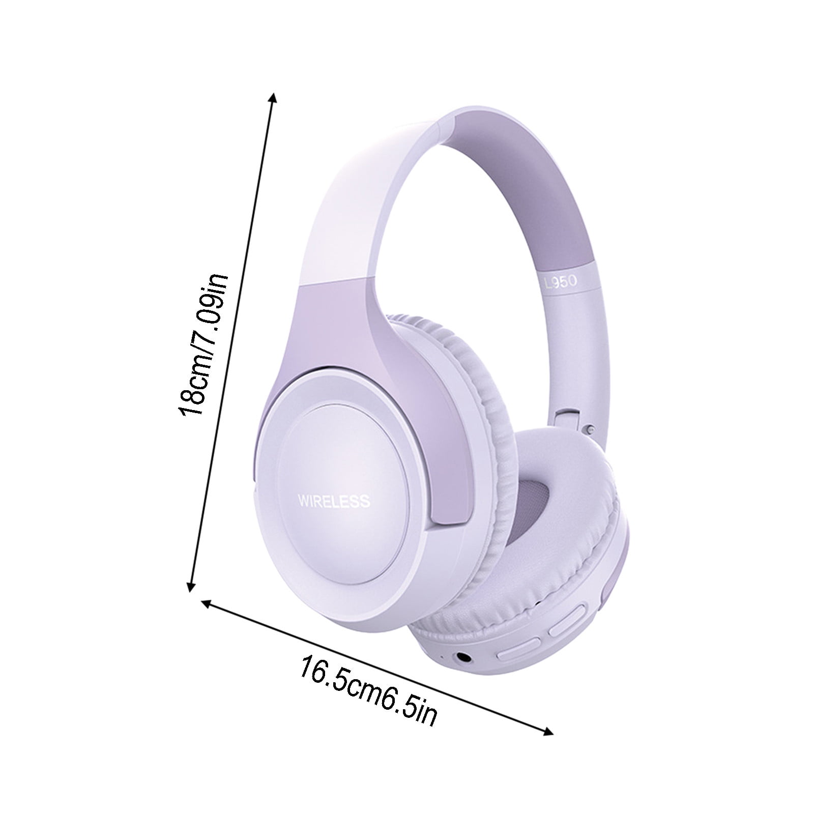 Bluetooth Headphones Over Ear, 6S Wireless Headphones Wired with 6 EQ Modes, 40 Hours Playtime Foldable HiFi Stereo Headset with Microphone, FM/TF for Cellphone/PC/Work,Purple