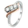 Bianca 3 stone Engagement Wedding Ring Women Two-tone Ginger Lyne Collection