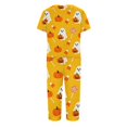 thumbnail image 5 of Women's Halloween Lounge Set Short Sleeve Round Neck Top and Capri Pants with Pockets Ghost Print Breathable Soft Pajama Set Casual Sportswear for Daily Wear Ginger S, 5 of 6
