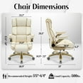 thumbnail image 2 of Falvinoryn Big and Tall Office Chair 500LBS, Ergonomic High Back Executive Office Chair, Adjustable Lumbar Support, Flip Arms, Locking Wheels Large Computer Desk Chair, Beige, 2 of 6