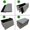thumbnail image 6 of Evideco French Home Goods Ottoman Bench Contemporary 2 in 1 Folding Storage Faux Leather 1-Pack 30 x 15 x 15 in, 6 of 6