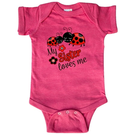 

Inktastic My Sister Loves Me with Cute Ladybugs Gift Baby Boy or Baby Girl Bodysuit