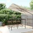 thumbnail image 1 of vidaXL Bar Table with Glass Top Brown 180x70x110 cm Poly Rattan, 1 of 4