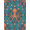 Teal Coral, Pattern 10, variant on ODIKA 8'x10' Washable Area Rug Nautical Vintage Creature Motif Coral Retro Wave Circle Octopus Refined for Dining Room, Large Office, Lounge, Non-Slip Chair-Friendly Mat