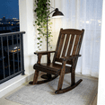 thumbnail image 2 of Fortune Candy Solid Fir Wood Patio Rocking Chair, Heavy Duty 600 lbs for Outdoor and Indoor, Deep Brown, 2 of 15