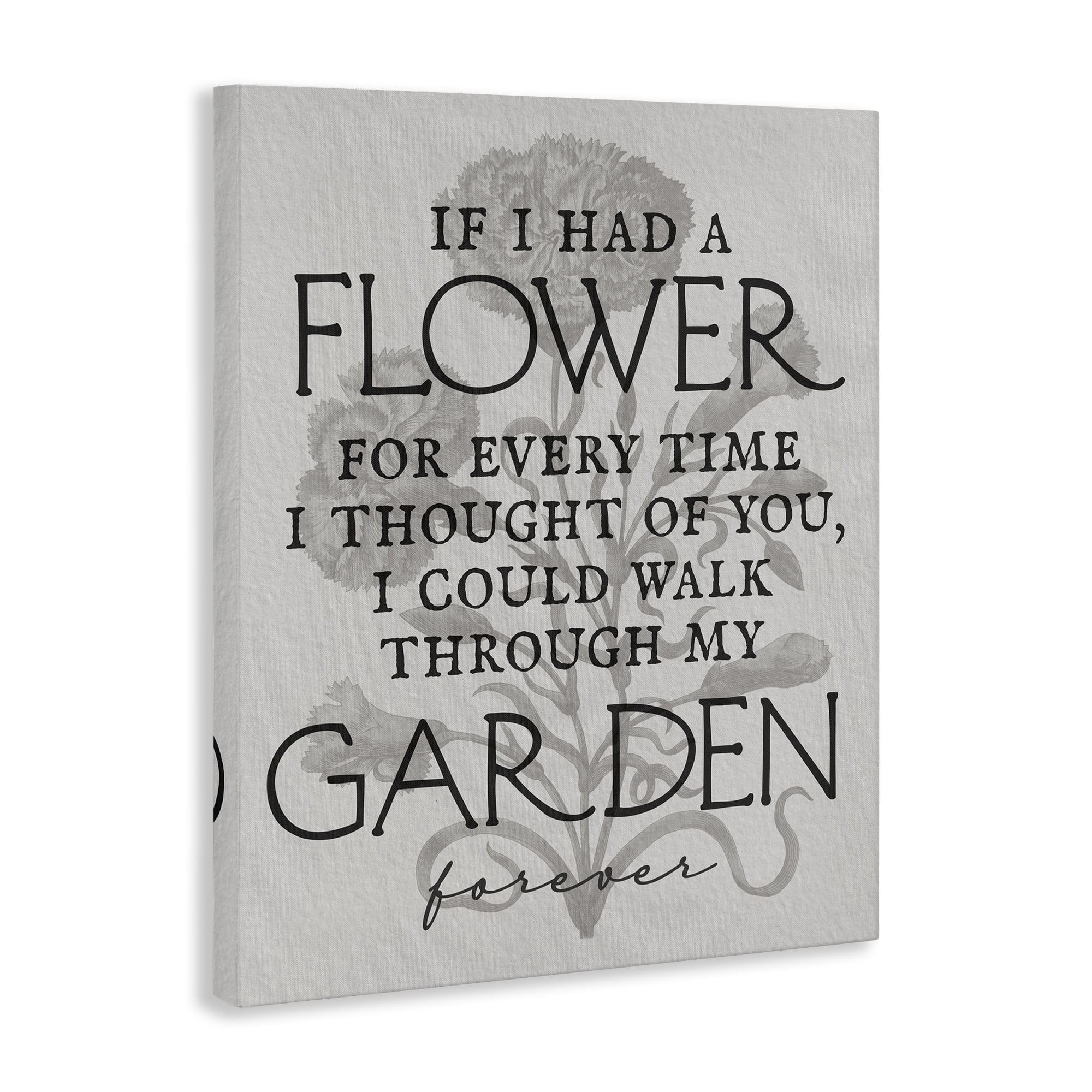 Stupell Industries Romantic Garden Phrase Plants & Flowers Painting Wrapped Canvas Art Print Wall Art, 16 x 20