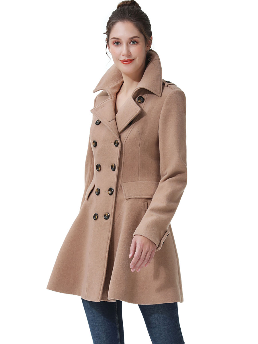 Women Emy Fit & Flare Wool Pea Coat (Regular & Plus Size & Petite) - image 2 of 4