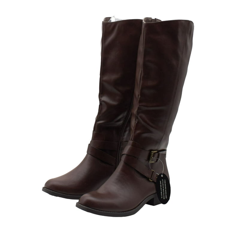 Style Co. Womens Marliee Wide Calf Faux Leather Motorcycle Boots Walmart