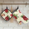 thumbnail image 4 of Valentine''s Day Oven Mitts and Pot Holders Set of 2, Floral Love Heat Resistant Oven Mitts Kitchen Oven Glove for Cooking, Baking, 4 of 6