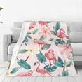 thumbnail image 3 of Flamingo Blanket 50''''x60'''' Cute Flower Throw Blanket for Women Girls Lightweight Soft Plush for Crib Couch Travel Gifts for Flamingo Lovers Flamingo Decorations Flamingo Decor Abstract, 3 of 6