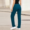 thumbnail image 7 of Straight Leg Sweatpants For Women Drawstring Elastic Waist Athletic Pants Fall Casual Workout Running Active Pants With Pockets, 7 of 7