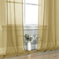 thumbnail image 4 of OVZME Sheer Curtains 84 Inches Long 2 Panels Set, Gold Sheer Curtain for Living Room Top Dual Rod Pocket Durable Farmhouse Voile Fimly Sheer Drapes for Bedroom/Nursery, 2pcs, Each 42" W x 84" L, 4 of 7