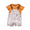 Orange, variant on Infant Boys Cotton Shortalls and T-Shirt 2-Piece Set, Green Orange and Purple, Summer Outfit