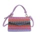 thumbnail image 2 of pstuiky Bolso pequeño de paja tejida para mujer, bolso de hombro cruzado con rayas en contraste de color, estilo extranjero., 2 of 6
