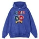 thumbnail image 2 of Sudadera con capucha holgada para hombre, estilo retro, desgastado, para amantes de la costura y los parches, estilo hip hop, 100 % algodón, para otoño, 2 of 4
