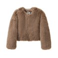 thumbnail image 1 of Chaqueta de piel sintética recortada Gardient de marca de lujo de la Semana de la moda callejera icónica para mujer invierno 2024 chaqueta de piel corta esponjosa para chicas frescas y calientes, 1 of 4