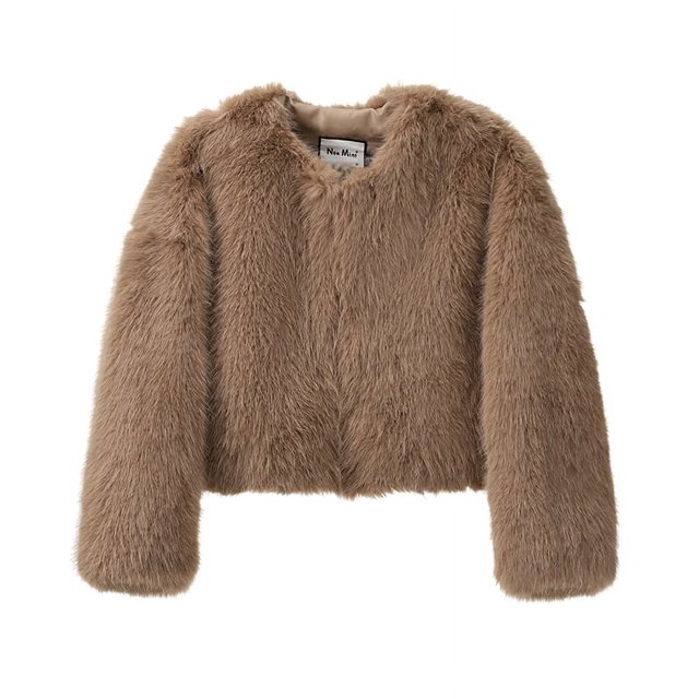 Chaqueta de piel sintética recortada Gardient de marca de lujo de la Semana de la moda callejera icónica para mujer invierno 2024 chaqueta de piel corta esponjosa para chicas frescas y calientes