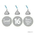 thumbnail image 1 of Chocolate Drop Labels Trio, Fits Hershey's Kisses, Sweet 16 Birthday, Gray, 216-Pack, 1 of 1