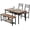 Brown, variant on Eastvita Dining Table Set for 4 Rectangular Kitchen Table with Bench/2 Chairs/Wine Rack//Storage Benches in Rustic Brown for Small Space Apartments