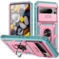 thumbnail image 1 of KOMI Case for Google Pixel 9/Pixel 9 Pro/Pixel 9 Pro XL,Shockproof Scratch-Resistant Heavy-Duty Protector Case Slide Lens Protection Stand Cover (Pink, Google Pixel 9 Pro), 1 of 5