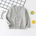 thumbnail image 2 of Wxirdiow Toddler Girl Clothes Girls Button Down Cardigan Kids Long Sleeve Crewneck Uniform Knit Sweater Grey Size,1-2 Years, 2 of 6