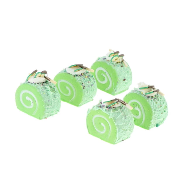 5 Unids / pieza Pastel Artificial Magdalena Sustros De Para Panadería Tienda Ventana De Visualización Verde Yotijar Pastel de comida falsa