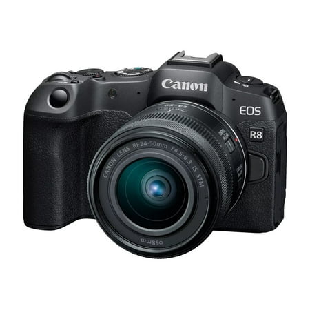 Canon - EOS R8 4K Video Mirrorless Camera with RF 24-50mm f/4.5-6.3 IS STM Lens - Black