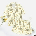 thumbnail image 4 of Yuanlong Womens Pajama Sets Summer Cute Rabbit Lapel Short Sleeved Shorts 2 Piece Pajamas Casual Loungewear With Pocket, 4 of 5