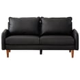 thumbnail image 2 of Hybition Faux Leather Sofa Modern Couch with Wooden Legs Black, 2 of 8