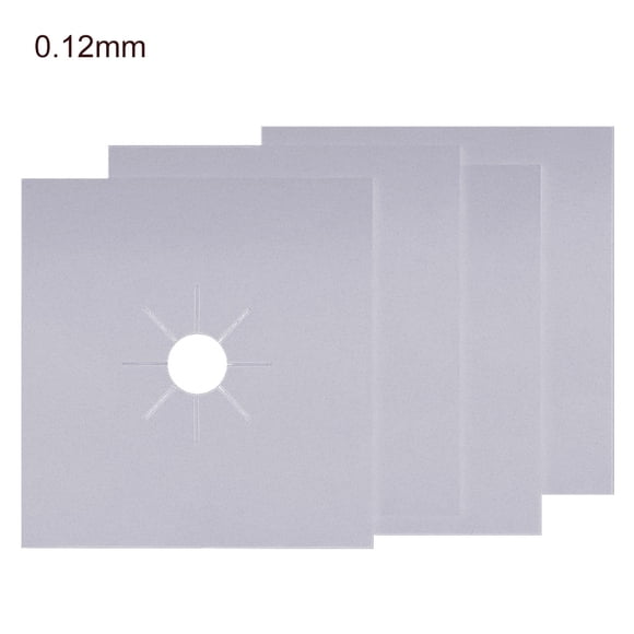 4Pcs Stove Burner Covers Stovetop Protector Liner Non-Stick Stove Burner Liners; Reusable Oven Pads Mats, Silver, 270x270x0.12mm