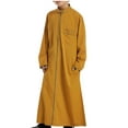 thumbnail image 2 of Boys' Lightweight Muslim Robe - Breathable Arab Middle Eastern Thobe with Pockets, Zip-Up Loungewear for Summer, 2 of 9