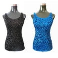 thumbnail image 6 of Women Glitter Sequin Sleeveless Vest Tank Tops Party Cocktail Clubwear Shirt White YIWEI, 6 of 11
