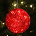 thumbnail image 3 of Northlight 6” Prelit LED Crystal Sphere Hanging Outdoor Orb Decoration - Green  Lights, 3 of 4