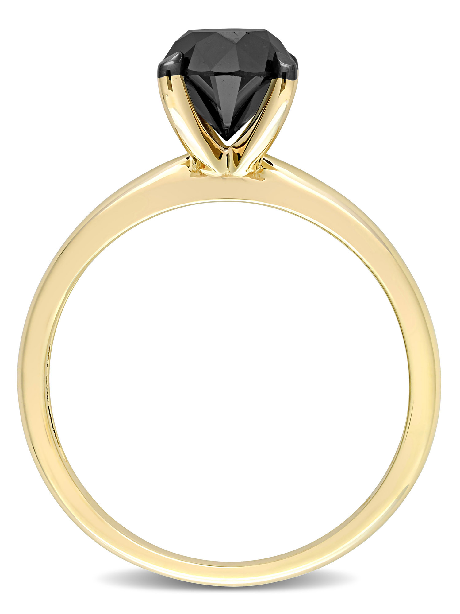 1-1/2 Carat T.W. Black Diamond 14k Yellow Gold Solitaire Engagement Ring